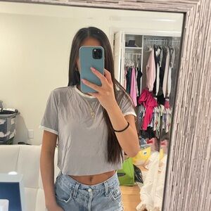 grey crop top